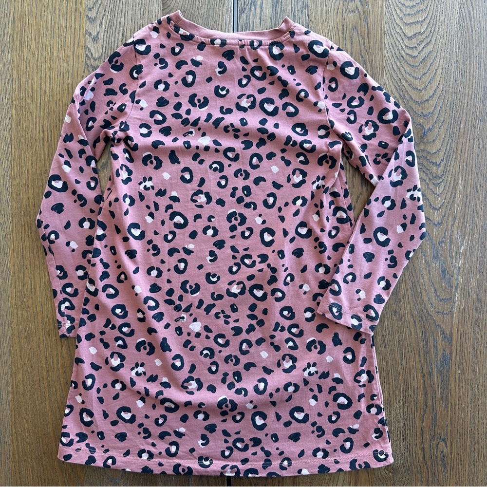 Hanna Andersson Animal Leopard Print Long Sleeve Cotton Dress Girls Size 8 - Picture 7 of 14